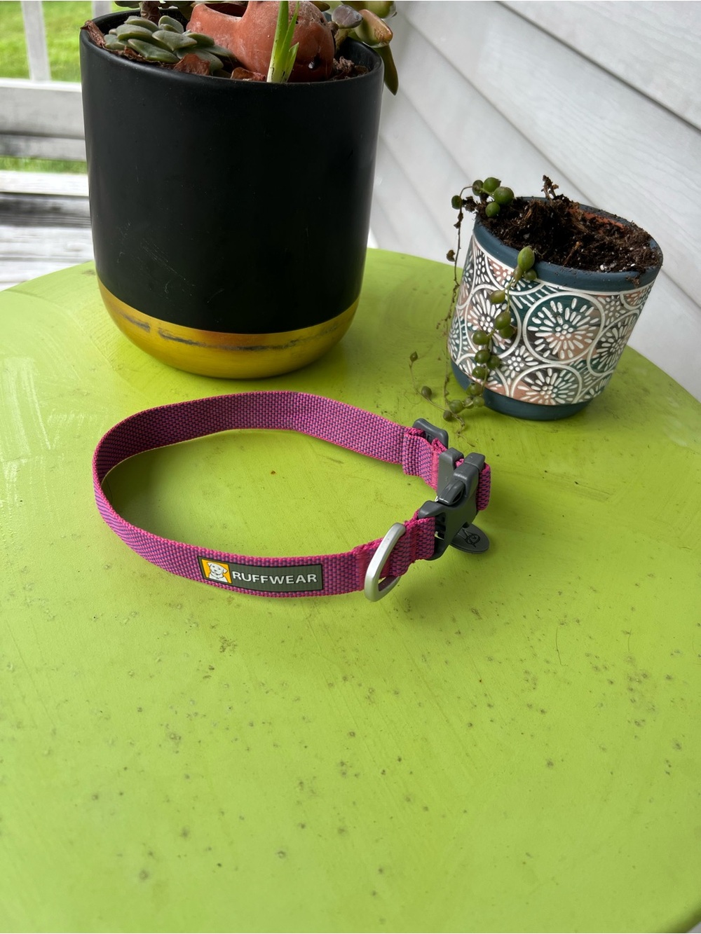 Ruffwear Two-Tone Pink and Blue Woven Dog Collar